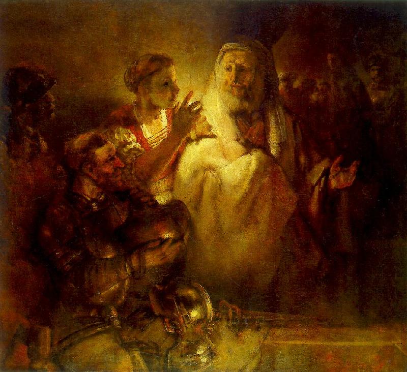 REMBRANDT Harmenszoon van Rijn Peter Denouncing Christ Spain oil painting art